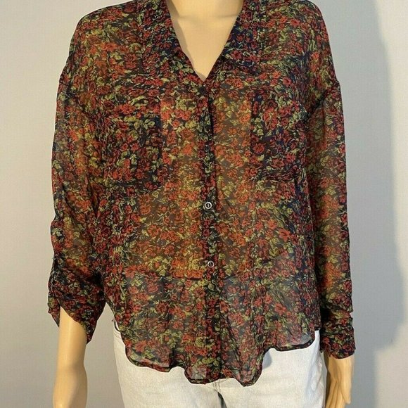 Free People XSmall Women's Top Summer Floral Print - Picture 7 of 9